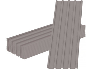 Zestaw 12 paneli okładzinowych "Atlanta" ze stali ocynkowanej - 129 x 42 cm - Taupe