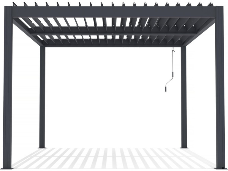 Pergola bioklimatyczna "Windsor" z aluminium z oświetleniem ledowym 3 x 4 - szara