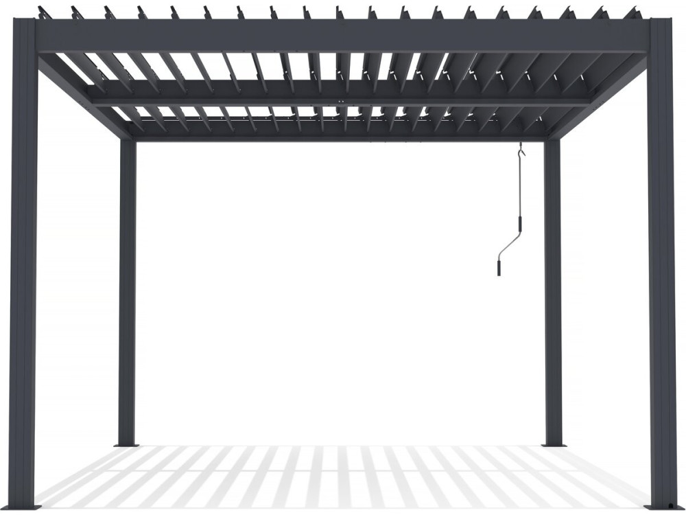 Pergola bioklimatyczna "Windsor" z aluminium z oświetleniem ledowym 3 x 4 - szara