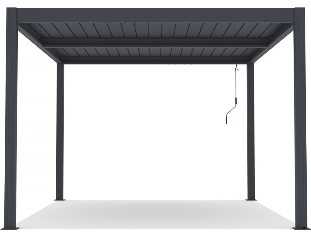 Pergola bioklimatyczna "Windsor" z aluminium z oświetleniem ledowym 3 x 4 - szara