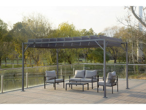 Pergola bioclimatique en tissu "Lodge" 3 x 4 m - antracytowa 2