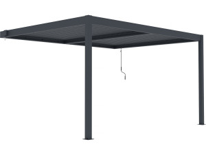 Pergola aluminiowa typu „Windsor” – antracytowo-szara – 3 x 4 m