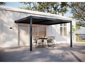 Pergola aluminiowa typu „Windsor” – antracytowo-szara – 3 x 4 m 2