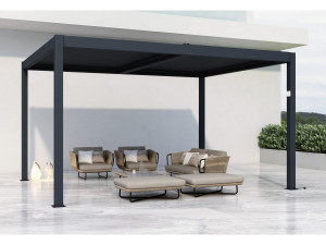 Elektryczna pergola bioklimatyczna z diodami LED „Windsor” z aluminium 3 x 4 - Szara 2