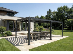 Samonośna aluminiowa pergola bioklimatyczna "Kensington" - 3 x 6 m - Szary 2