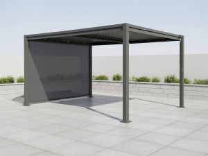 Pergola bioklimatyczna "Howard" z markizą ze stali ocynkowanej - 3 x 4 m - Szara 2