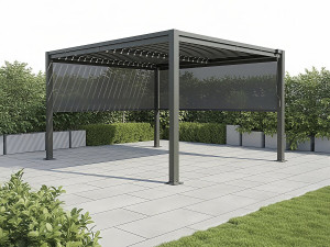 Pergola bioklimatyczna "Howard" z 2 markizami ze stali ocynkowanej - 3 x 4 m - Szary 2
