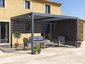 Bioklimatyczna pergola z 2 aluminiowymi markizami "Windsor" - 3 x 4 m - Szary 2
