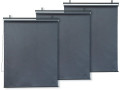 Zestaw 3 wysuwanych zaluzji metalowych - 124,5 x 225 cm - Antracyt