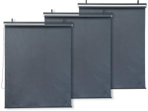 Zestaw 3 wysuwanych zaluzji metalowych - 124,5 x 225 cm - Antracyt