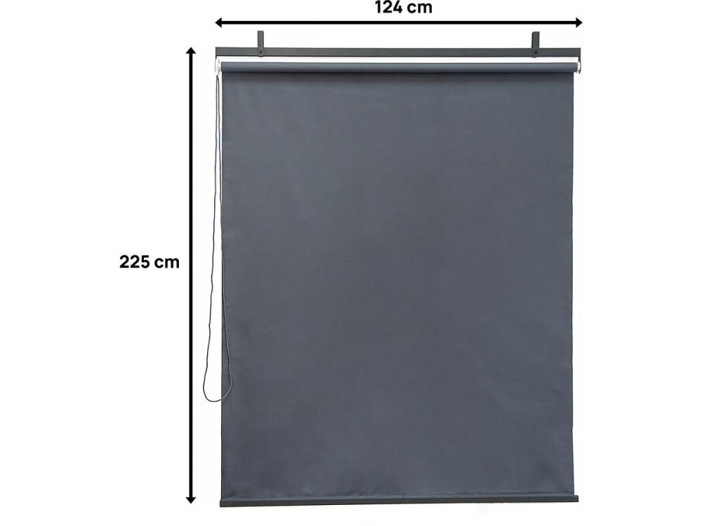 Zestaw 3 wysuwanych zaluzji metalowych - 124,5 x 225 cm - Antracyt