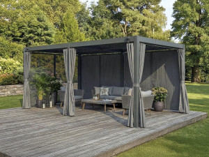Kurtyna "Kensington" do bioklimatycznej pergoli - 3 x 6 m - Szara 2