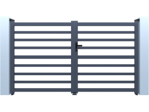 Brama aluminiowa ażurowa "Martin" - 300 x 180 cm - Szara