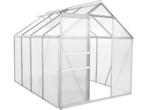 Szklarnia ogrodowa z poliwęglanu 250 x 190 x 195 cm "Basilic" - 4,75 m² - Szary