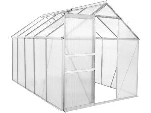 Szklarnia ogrodowa z poliwęglanu 310 x 190 x 195 cm "Basilic" - 5,89 m² - Szary