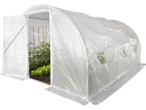 Tunel ogrodowy "Mimosa" 4 x 3 m z drzwiami - 12 m² - 180 g - biały