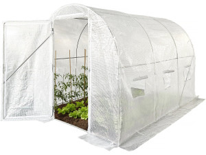 Tunel ogrodowy "Mimosa" 3 x 2 m z drzwiami - 6 m² - 180 g - biały
