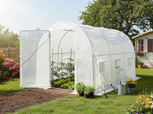 Tunel ogrodowy "Mimosa" 3 x 2 m z drzwiami - 6 m² - 180 g - biały 2