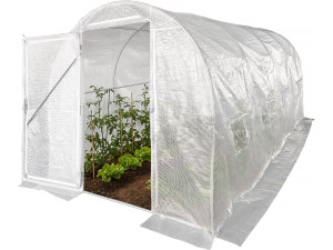 Tunel ogrodowy z drzwiami 4,5 x 2 m "Mimosa" - 9 m² - 180 g - biały