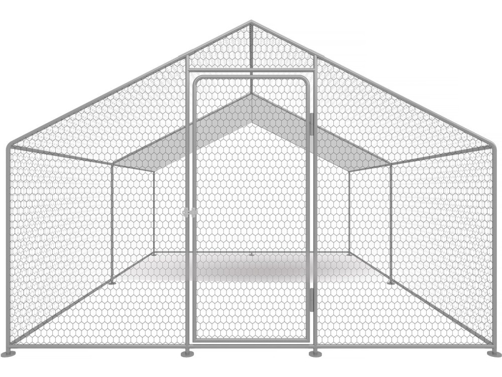 Kojec dla kurczaków 12 m² siatka druciana 4 x 3 x 2 M stal ocynkowana