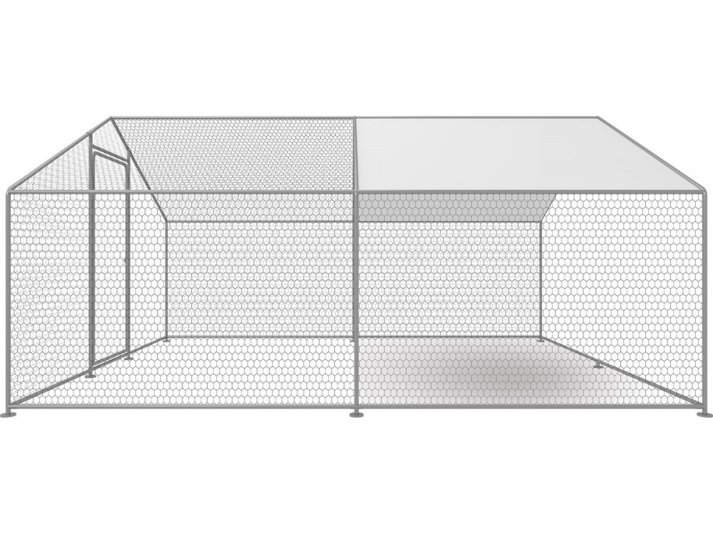 Kojec dla kurczaków 12 m² siatka druciana 4 x 3 x 2 M stal ocynkowana