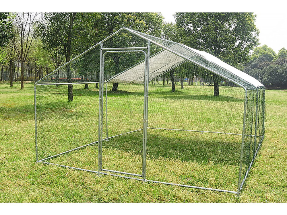 Kojec dla kurczaków 12 m² siatka druciana 4 x 3 x 2 M stal ocynkowana