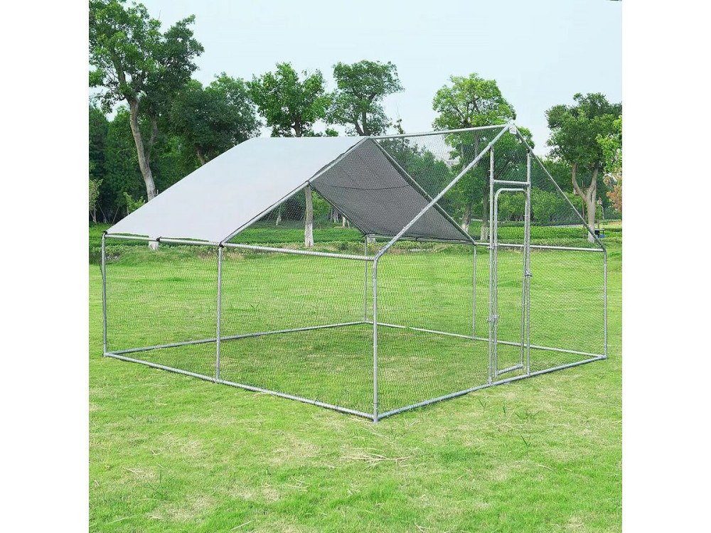 Kojec dla kurczaków 12 m² siatka druciana 4 x 3 x 2 M stal ocynkowana