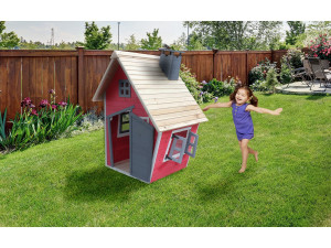 Maisonette "Lilou" - 119,5 x 156 x 102 cm - Czerwony/Szary 2