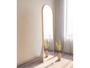 Drewniane lustro "Emma" - 50 x 160 cm - Beżowe 2