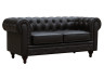 Sofa Chesterfield "Aliza" nierozkładana - 157 x 82 x 70 cm - 2 miejsca - Brązowa