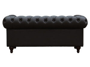Sofa Chesterfield "Aliza" nierozkładana - 157 x 82 x 70 cm - 2 miejsca - Brązowa 2