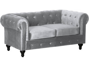 Sofa Chesterfield "Aliza" nierozkładana - 157 x 82 x 70 cm - 2 miejsca - Szara