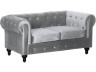 Sofa Chesterfield "Aliza" nierozkładana - 157 x 82 x 70 cm - 2 miejsca - Szara