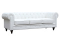 Sofa Chesterfield "Aliza" nierozkładana - 208 x 82 x 70 cm - 3 miejsca - Biała