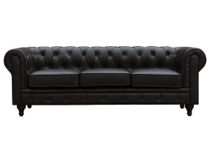 Sofa Chesterfield "Aliza" nierozkładana - 204 x 80 x 58 cm - 3 miejsca - Biała 2
