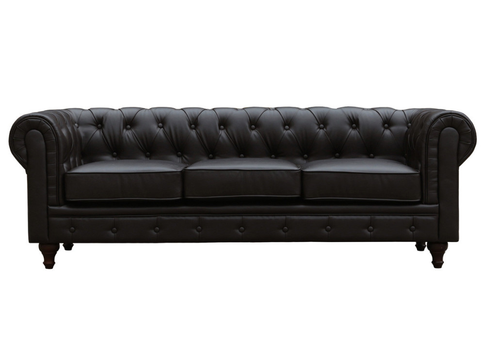 Sofa Chesterfield "Aliza" nierozkładana - 204 x 80 x 58 cm - 3 miejsca - Biała