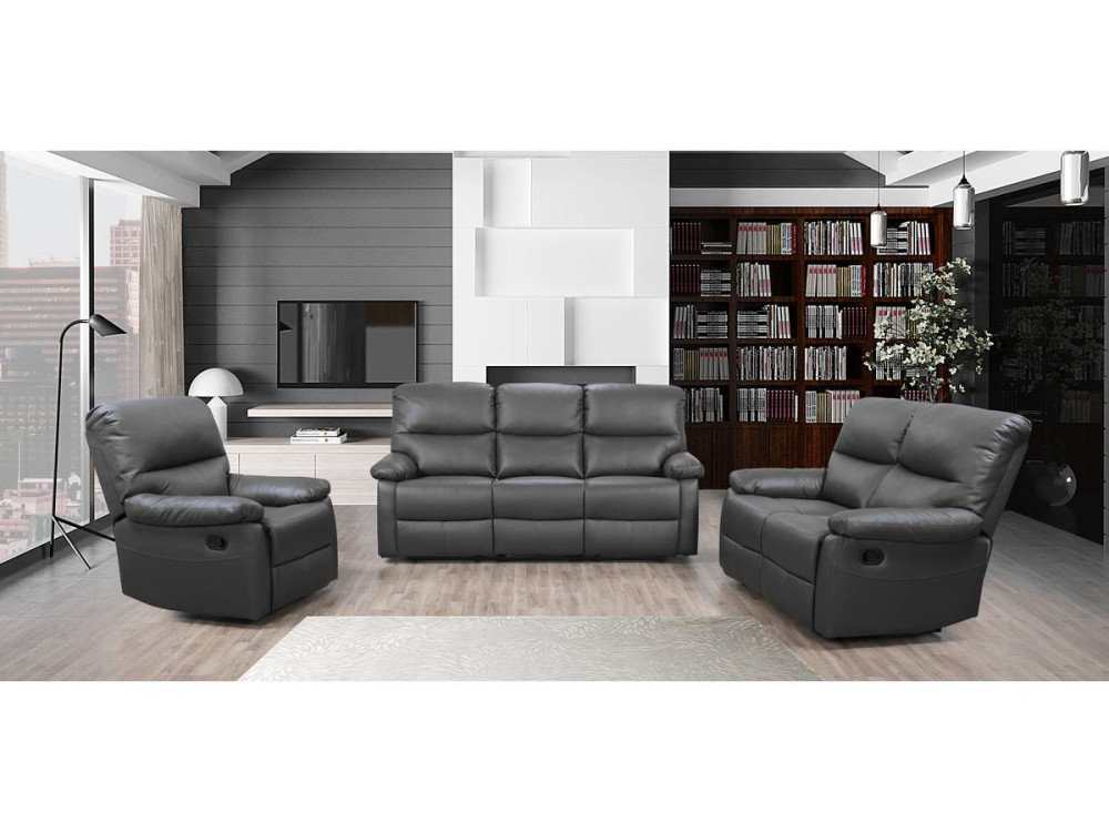 Sofa wypoczynkowa "Lincoln" - 197 x 89 x 103 cm - 3 miejsca - Szara