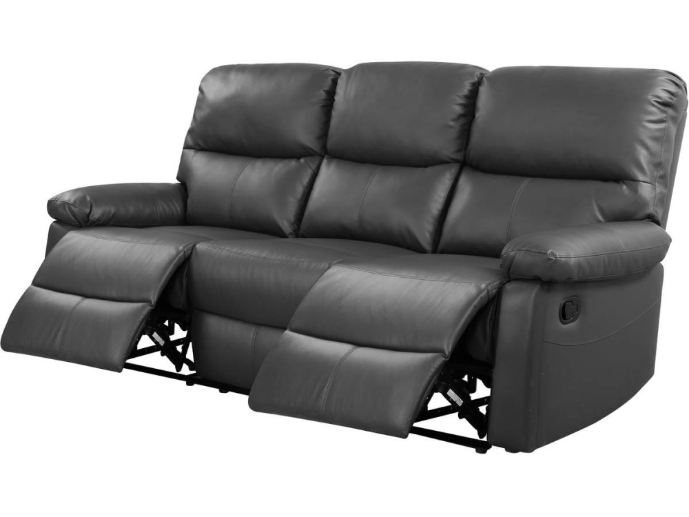 Sofa wypoczynkowa "Lincoln" - 197 x 89 x 103 cm - 3 miejsca - Szara