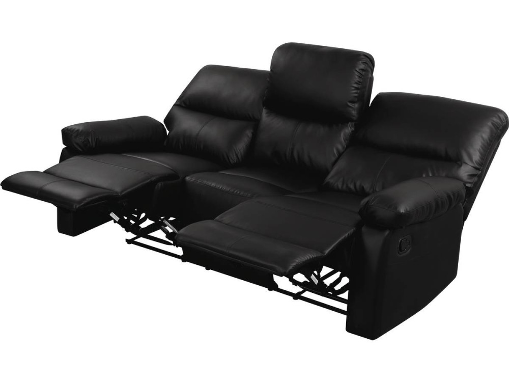 Sofa wypoczynkowa "Lincoln" - 197 x 89 x 103 cm - 3 miejsca - Czarna