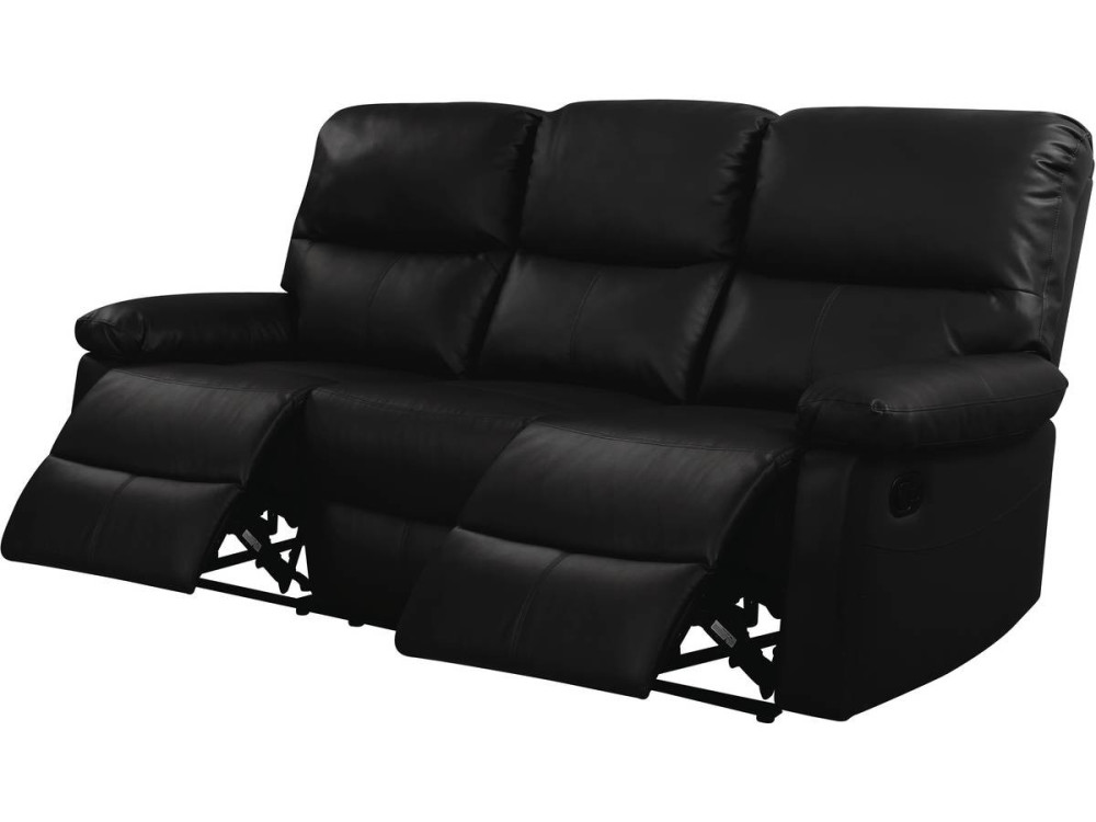Sofa wypoczynkowa "Lincoln" - 197 x 89 x 103 cm - 3 miejsca - Czarna