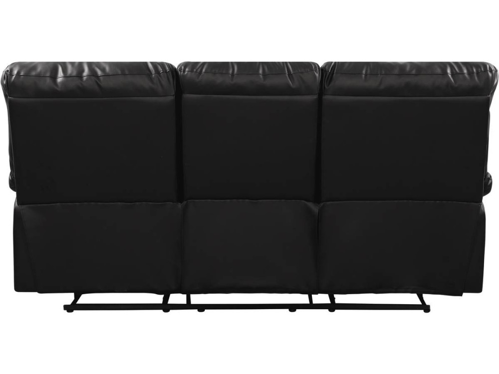 Sofa wypoczynkowa "Lincoln" - 197 x 89 x 103 cm - 3 miejsca - Czarna