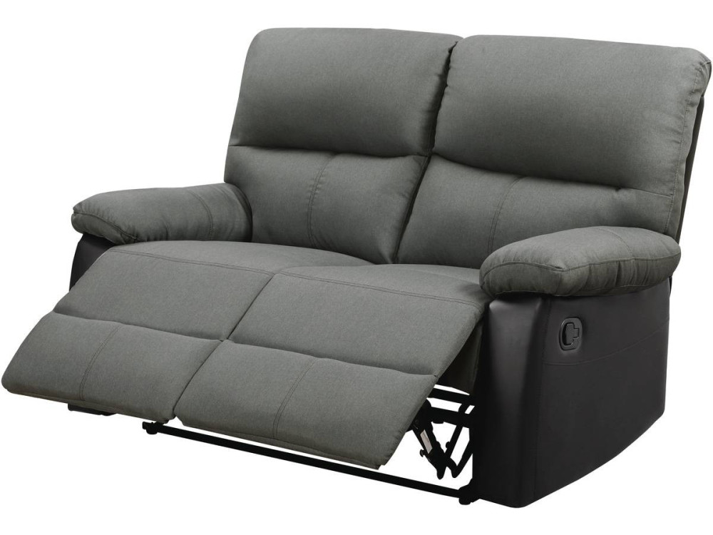 Sofa wypoczynkowa "Lincoln" - 147 x 89 x 103 cm - 2 miejsca - Ciemnoszaro-czarna