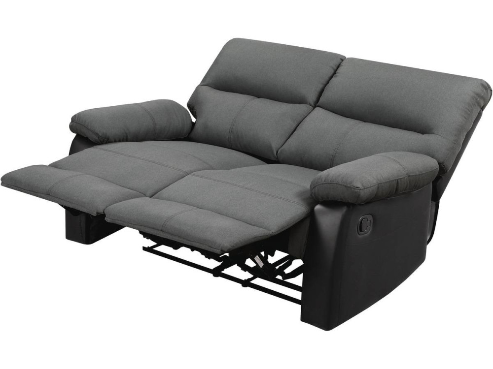 Sofa wypoczynkowa "Lincoln" - 147 x 89 x 103 cm - 2 miejsca - Ciemnoszaro-czarna