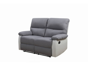 Sofa wypoczynkowa "Lincoln" - 147 x 89 x 103 cm - 2 miejsca - Jasnoszaro-biała