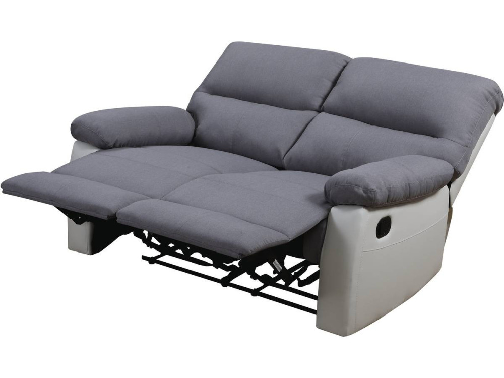 Sofa wypoczynkowa "Lincoln" - 147 x 89 x 103 cm - 2 miejsca - Jasnoszaro-biała