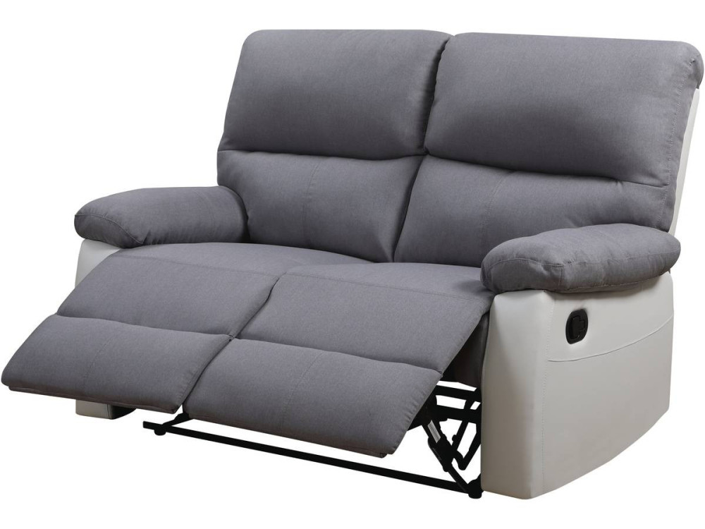Sofa wypoczynkowa "Lincoln" - 147 x 89 x 103 cm - 2 miejsca - Jasnoszaro-biała