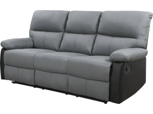 Sofa wypoczynkowa "Lincoln" - 197 x 89 x 103 cm - 3 miejsca - Ciemnoszaro-czarna