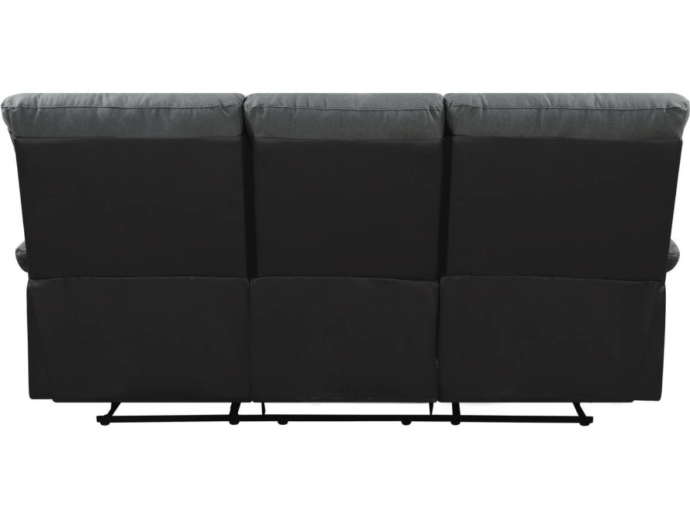 Sofa wypoczynkowa "Lincoln" - 197 x 89 x 103 cm - 3 miejsca - Ciemnoszaro-czarna