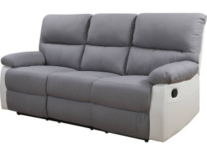Sofa wypoczynkowa "Lincoln" - 197 x 89 x 103 cm - 3 miejsca - Jasnoszaro-biała