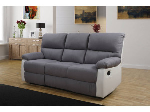 Sofa wypoczynkowa "Lincoln" - 197 x 89 x 103 cm - 3 miejsca - Jasnoszaro-biała 2